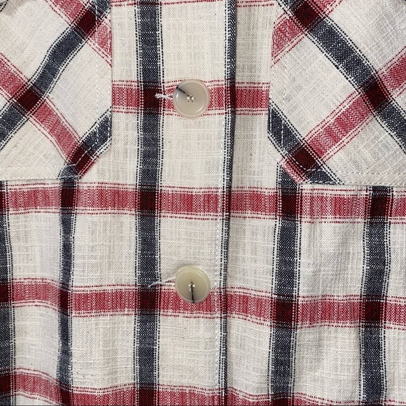 NEW Zara Cream Red Black Plaid Overshirt Shacket Jacket NWT - Picture 8 of 14